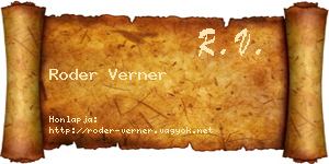 Roder Verner névjegykártya